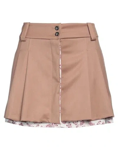 Pinko Woman Mini Skirt Light Brown Size 10 Polyester, Viscose, Elastane In Beige