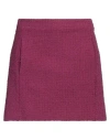Pinko Woman Mini Skirt Magenta Size 10 Cotton, Polyester, Acrylic In Magenta