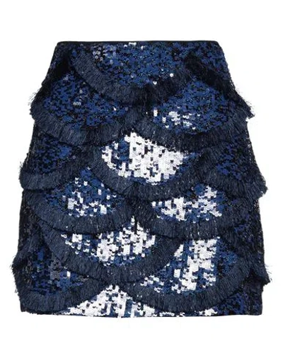 Pinko Woman Mini Skirt Midnight Blue Size 10 Polyester