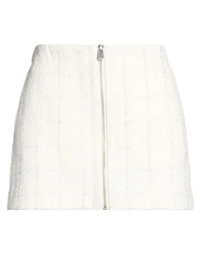 Pinko Woman Mini Skirt Off White Size 0 Cotton, Polyester, Metal Fiber, Viscose
