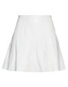 Pinko Woman Mini Skirt Off White Size 8 Ovine Leather