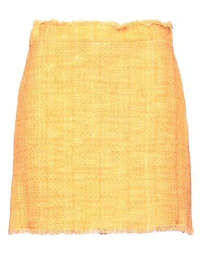 Pinko Woman Mini Skirt Orange Size 6 Cotton