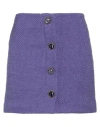 Pinko Woman Mini Skirt Purple Size 10 Cotton, Acrylic, Wool, Polyester