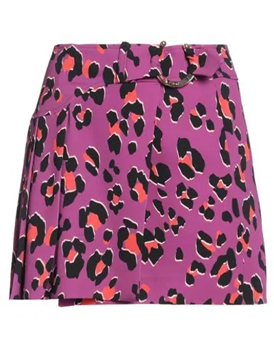 Pinko Woman Mini Skirt Purple Size 4 Polyester