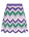 Pinko Woman Mini Skirt Purple Size L Polyamide, Metallic Fiber, Viscose In Purple