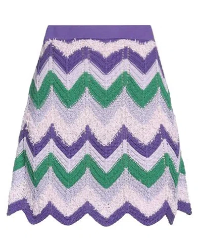 Pinko Woman Mini Skirt Purple Size L Polyamide, Metallic Fiber, Viscose