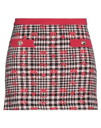 Pinko Woman Mini Skirt Red Size 10 Cotton, Polyester, Acrylic
