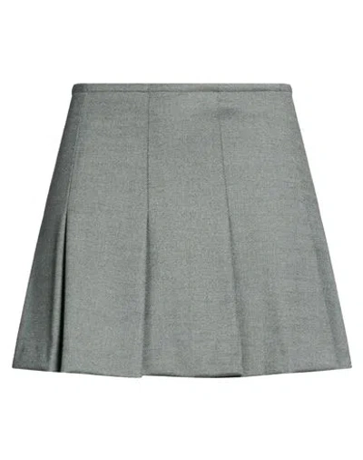 Pinko Woman Mini Skirt Sage Green Size 4 Wool, Polyester, Viscose, Elastane In Gray