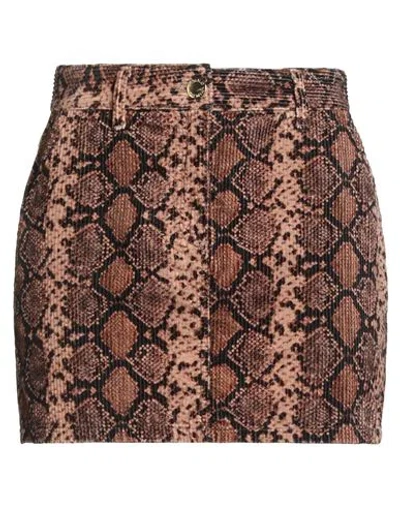 Pinko Woman Mini Skirt Sand Size 4 Cotton In Brown