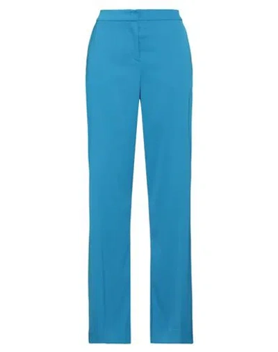 Pinko Woman Pants Azure Size 10 Polyester, Elastane In Blue