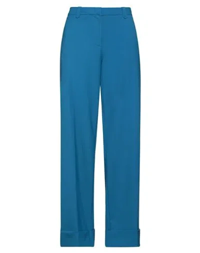 Pinko Woman Pants Azure Size 4 Polyester, Wool, Elastane In Blue