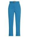 Pinko Woman Pants Azure Size 2 Linen, Viscose, Elastane In Blue