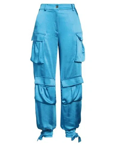 Pinko Woman Pants Azure Size 4 Polyester In Blue
