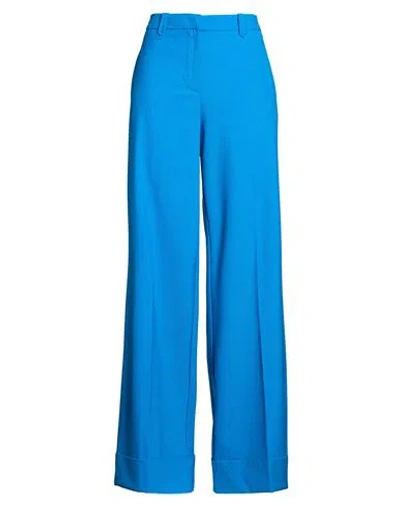 Pinko Woman Pants Azure Size 6 Polyester, Wool, Elastane In Blue