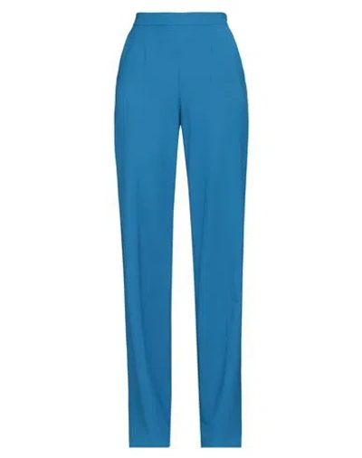Pinko Woman Pants Azure Size 6 Polyester, Wool, Elastane In Blue