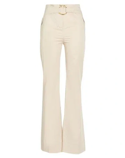 Pinko Woman Pants Beige Size 2 Cotton, Elastane In Neutral