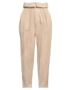 Pinko Woman Pants Beige Size 8 Cotton, Elastane In Beige