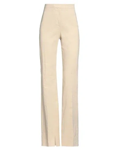Pinko Woman Pants Beige Size 0 Linen, Viscose, Elastane