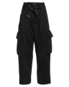 Pinko Straight-leg Pleated-edge Cargo Pants In Black