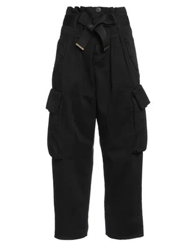 PINKO PINKO DENIM WOMAN PANTS BLACK SIZE 2 COTTON