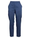 Pinko Woman Pants Blue Size 8 Cotton, Elastane In Blue