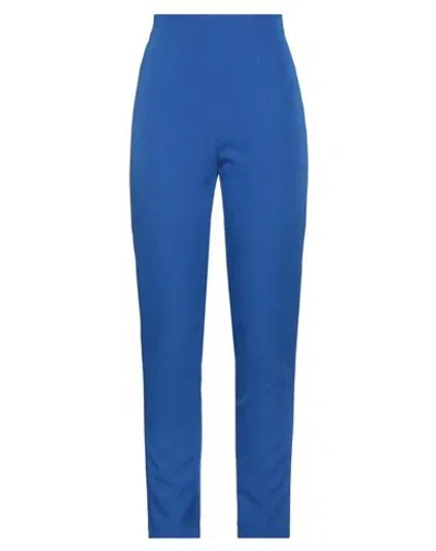 Pinko Woman Pants Bright Blue Size 6 Polyester, Elastane