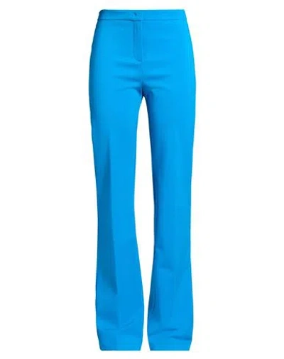 Pinko Woman Pants Bright Blue Size 6 Viscose, Polyamide, Elastane