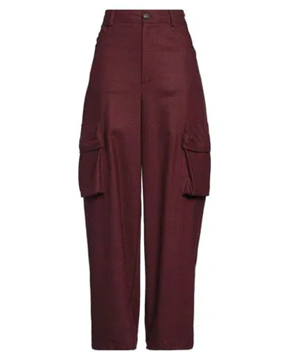 Pinko Woman Pants Burgundy Size 6 Polyester, Acrylic, Wool, Viscose, Elastane