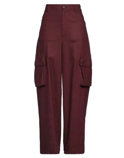 Pinko Woman Pants Burgundy Size 4 Polyester, Acrylic, Wool, Viscose, Elastane In Red
