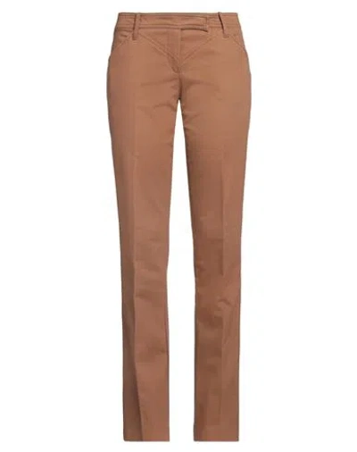 Pinko Woman Pants Camel Size 10 Cotton, Cashmere, Elastane In Beige