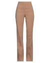 Pinko Woman Pants Camel Size 10 Linen, Viscose, Elastane In Beige