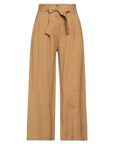 Pinko Woman Pants Camel Size 10 Viscose, Linen In Beige