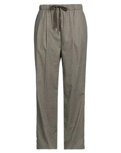 Pinko Woman Pants Camel Size 12 Wool, Viscose, Polyester, Elastane In Green