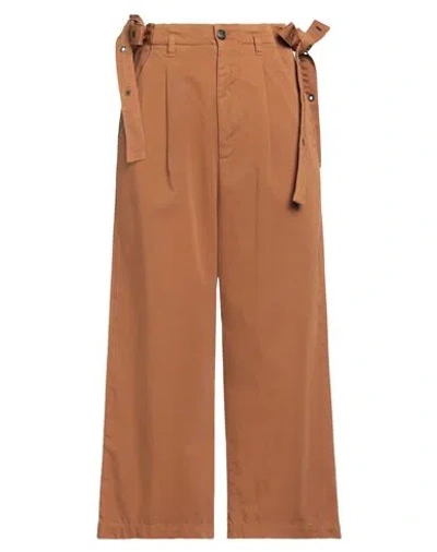 Pinko Woman Pants Camel Size 4 Cotton In Beige