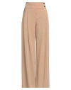 Pinko Woman Pants Camel Size 6 Polyester, Viscose, Elastane In Brown