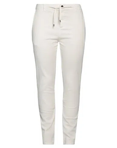 Pinko Woman Pants Cream Size 4 Cotton, Elastane In White