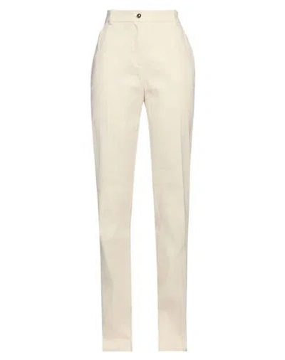 Pinko Woman Pants Cream Size 4 Linen, Viscose, Elastane In White