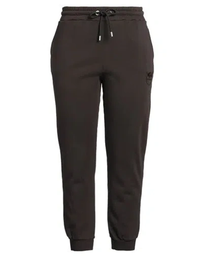 Pinko Woman Pants Dark Brown Size M Cotton, Elastane
