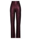 Pinko Woman Pants Garnet Size L Viscose, Metallic Fiber, Polyamide In Red