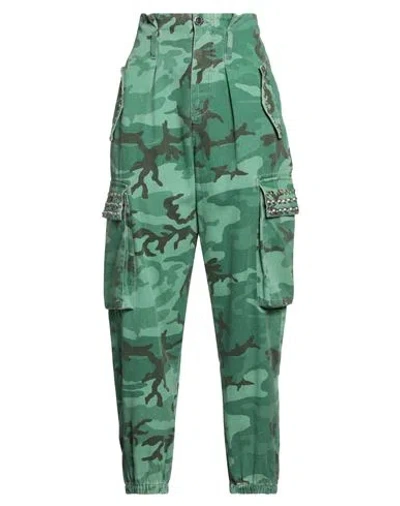 Pinko Woman Pants Green Size 6 Cotton