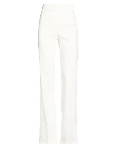 Pinko Woman Pants Ivory Size 2 Linen, Viscose, Elastane In White
