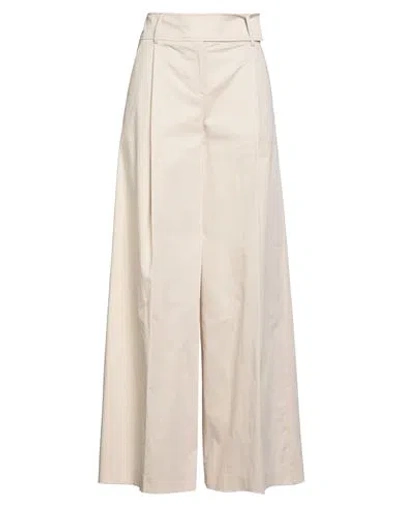 PINKO PINKO WOMAN PANTS IVORY SIZE 6 COTTON, ELASTANE