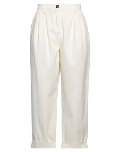 Pinko Woman Pants Ivory Size 6 Cotton In White