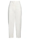 Pinko Woman Pants Ivory Size 6 Linen, Viscose, Elastane In White