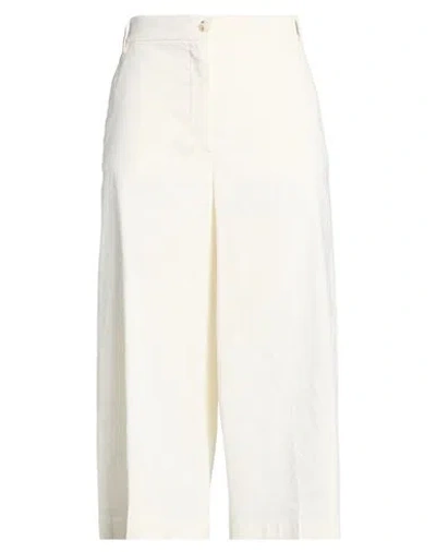 Pinko Woman Pants Ivory Size 8 Linen, Viscose, Elastane In White