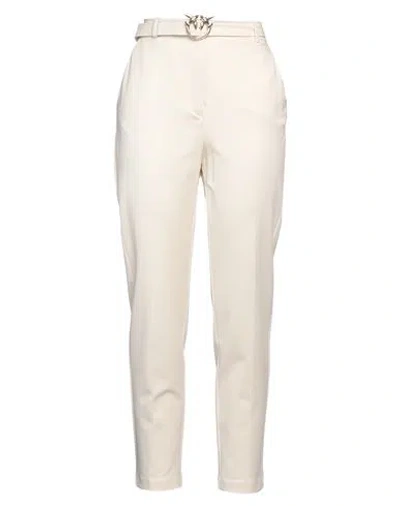 Pinko Woman Pants Ivory Size 8 Polyester, Elastane In Neutral