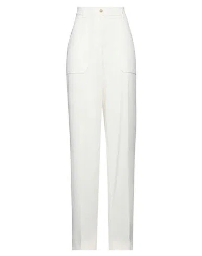 Pinko Woman Pants Ivory Size 8 Polyester In White