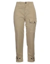 Pinko Woman Pants Khaki Size 6 Cotton, Elastane In Sand