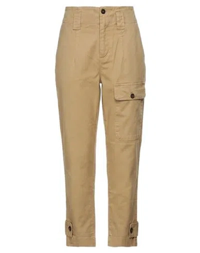 Pinko Woman Pants Khaki Size 6 Cotton, Elastane In Neutral