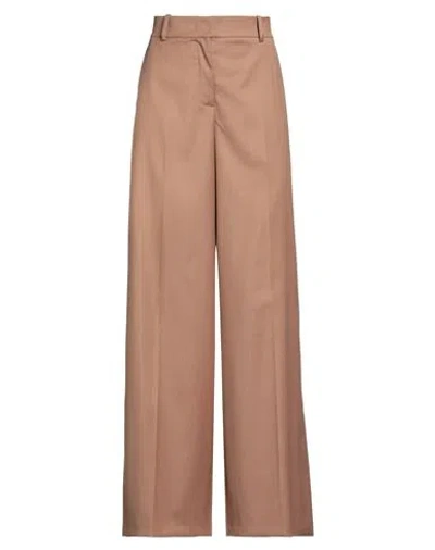 Pinko Woman Pants Light Brown Size 6 Wool, Polyester, Viscose, Elastane In Sand